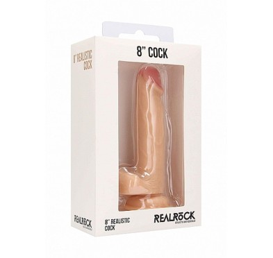 Realistic Cock - 8" - With Scrotum - Skin